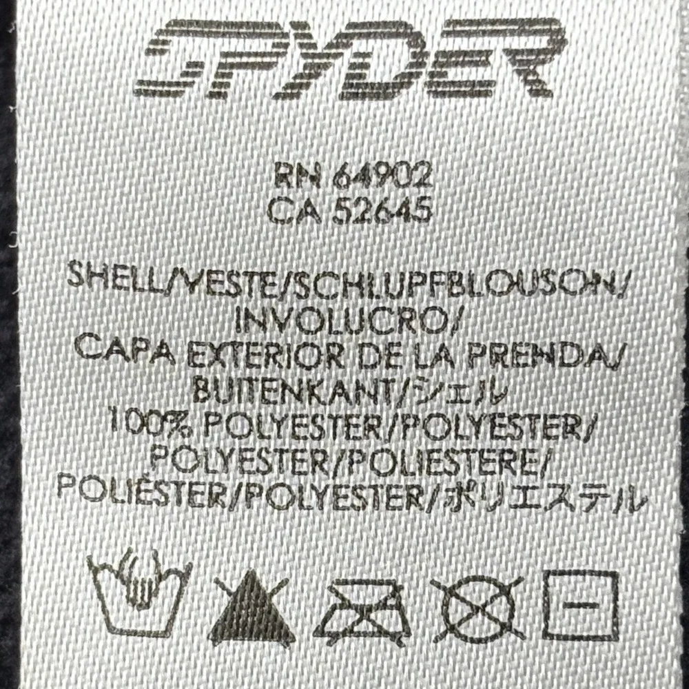 Spyder Fleece Jacket Womens XL Black Silver Stripe Full Zip Ski Mid Layer 0044